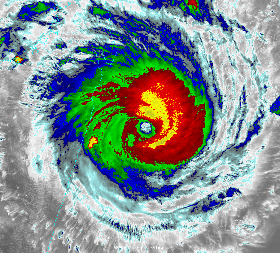 IR-window image of Super Cyclone Giovanna 