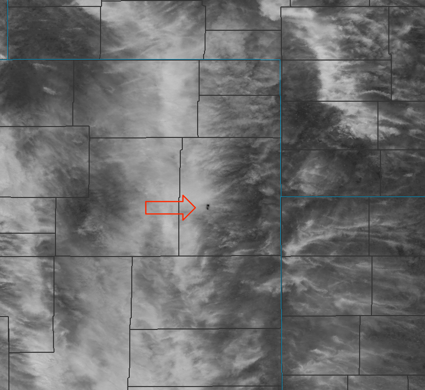 Image of the Heartstrong Fire  from VIIRS channel I-4, 19:34 UTC 18 March 2012