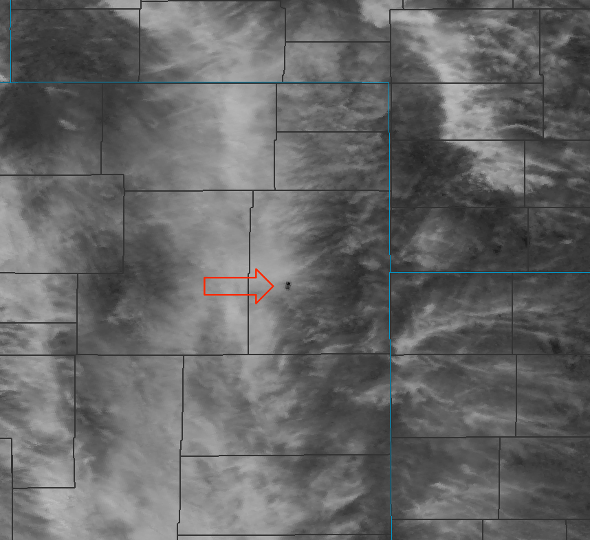 Image of the Heartstrong Fire from VIIRS channel M-12, 19:34 UTC 18 March 2012