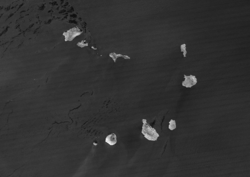 Split-window difference from VIIRS (M15 minus M16) from 14:41 UTC 5 June 2012