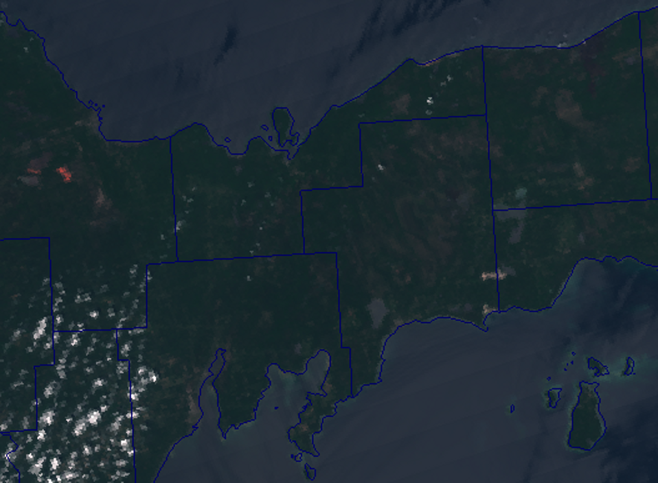 True color RGB composite of VIIRS channels M-3, M-4 and M-5, taken 18:18 UTC 10 June 2012