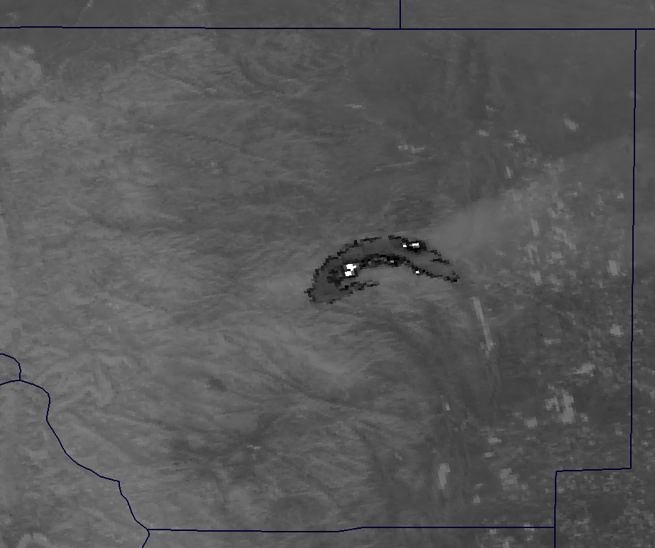 Channel I-04 image of the High Park Fire from VIIRS taken 19:59 UTC 10 June 2012