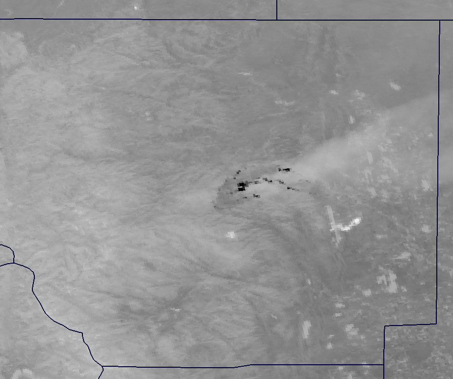 Channel I-05 image of the High Park Fire from VIIRS taken 19:59 UTC 10 June 2012