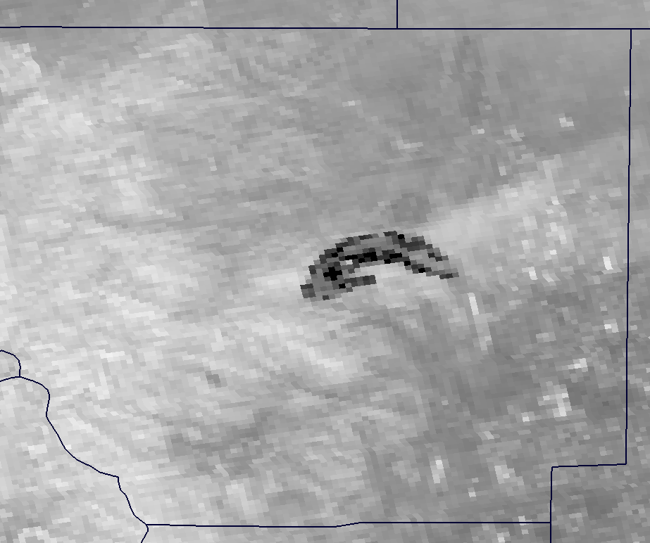 Channel M-12 image of the High Park Fire from VIIRS taken 19:59 UTC 10 June 2012