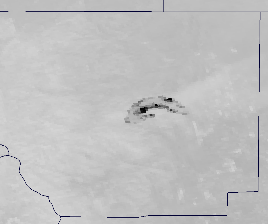 Channel M-13 image of the High Park Fire from VIIRS taken 19:59 UTC 10 June 2012