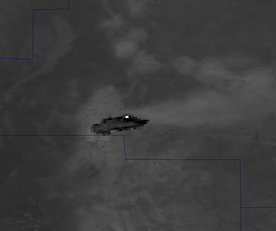 Channel M-12 image of the Little Bear Fire from VIIRS taken 20:16 UTC 9 June 2012