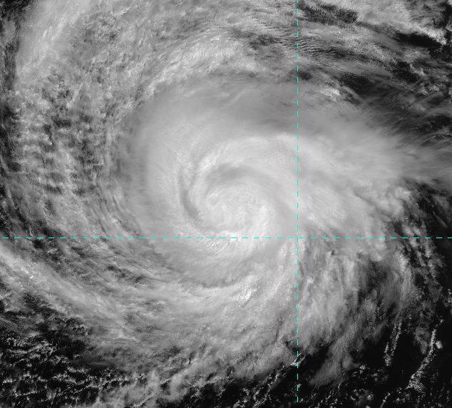 VIIRS visible image (channel I-01) of Hurricane Daniel, taken 22:29 UTC 9 July 2012