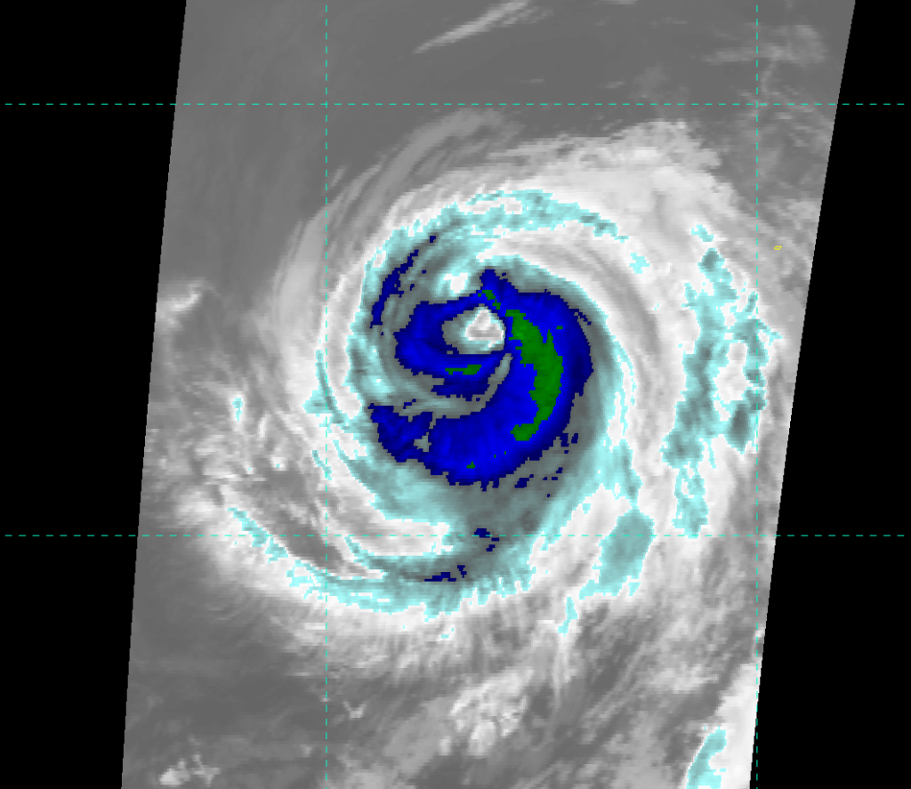 GOES-15 IR image (channel 4) of Hurricane Fabio, taken 20:30 UTC 15 July 2012