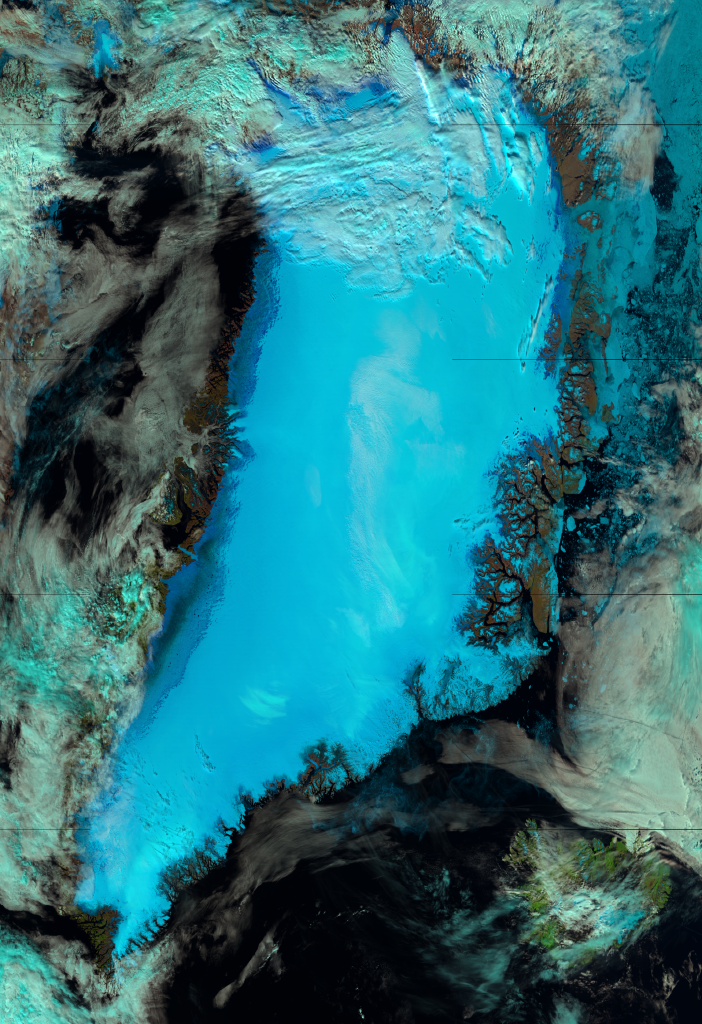 False color RGB composite of VIIRS channels I-01, I-02 and I-03, taken 14:42 UTC, 13 July 2012