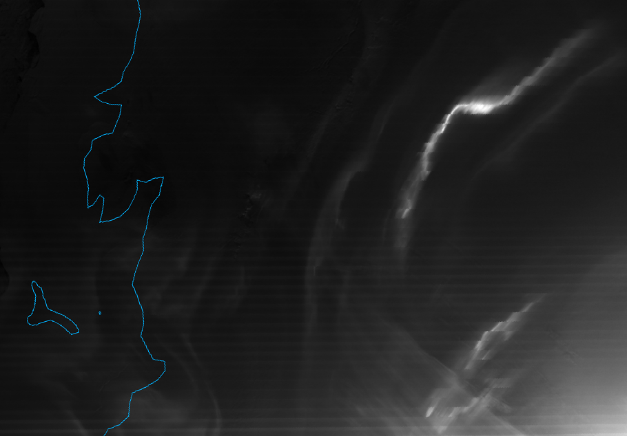 VIIRS DNB image of the aurora australis, taken 00:22 UTC 1 October 2012