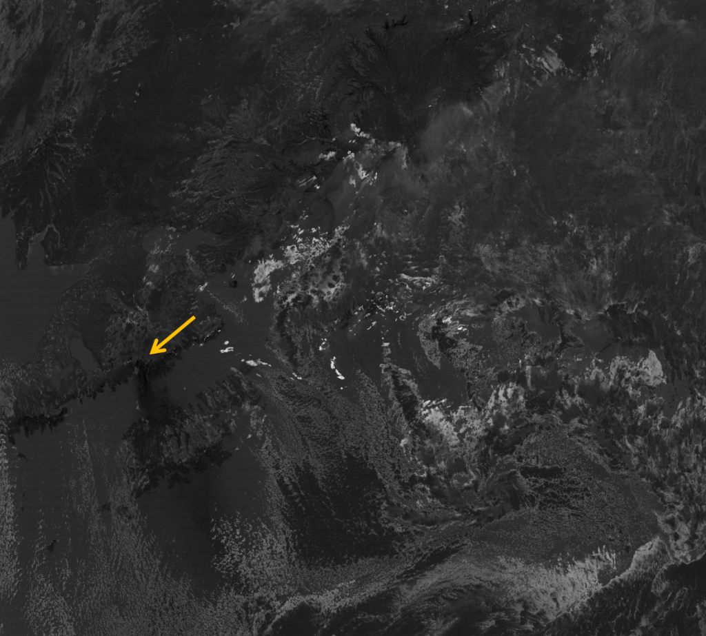 VIIRS "Split-window difference" image from 22:23 UTC 30 October 2012