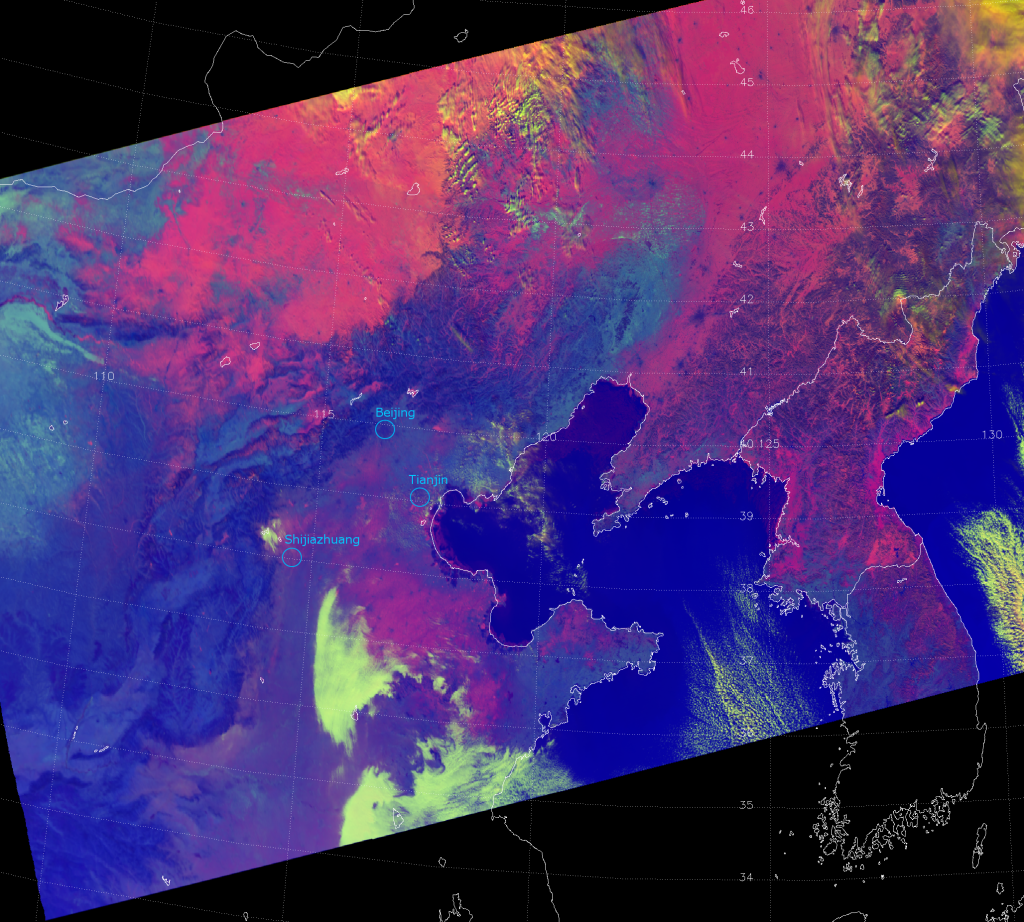 The EUMETSAT Daytime Microphysics RGB applied to VIIRS, valid 04:32 UTC 26 January 2013