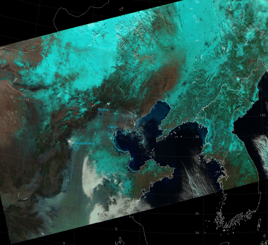 VIIRS false color RGB composite of channels M-05, M-07 and M-10 (a.k.a. "natural color"), taken 04:32 UTC 26 January 2013