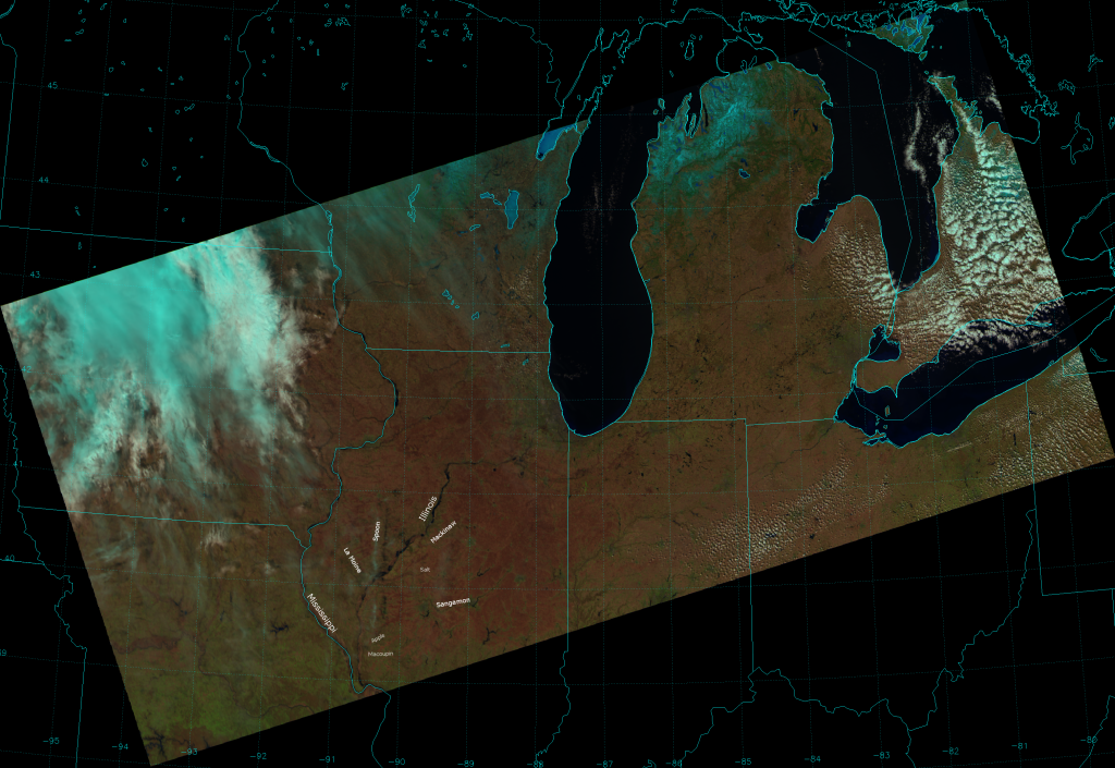 VIIRS false color composite of channels I-01, I-02 and I-03, taken 18:13 UTC 5 April 2013.