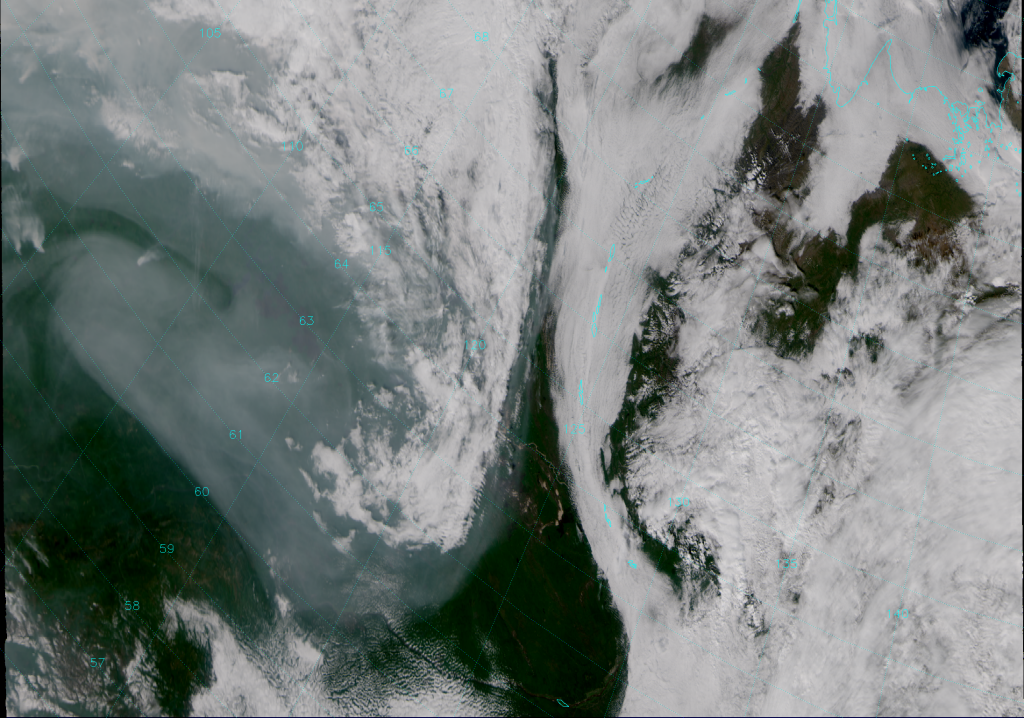 VIIRS"True Color" composite of channels M-3, M-4 and M-5, taken 03:12 UTC 16 August 2013.