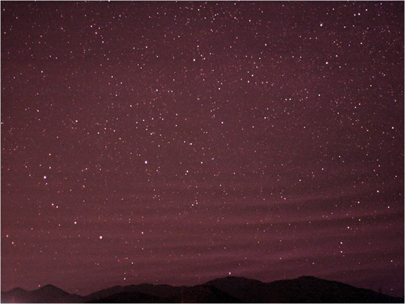 Photograph of a mesospheric bore. Image courtesy T. Ashcraft and W. Lyons (WeatherVideoHD.TV)