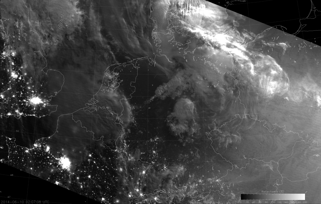 VIIRS NCC image, taken at 02:07 UTC 10 June 2014