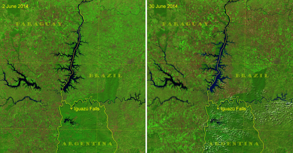 VIIRS "Natural Color" images of Itaipu Reservoir, June 2014