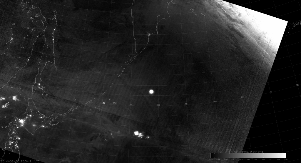 VIIRS DNB image from 15:54 UTC 23 August 2014