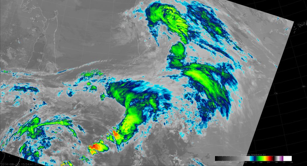 VIIRS M-15 image from 15:54 UTC 23 August 2014