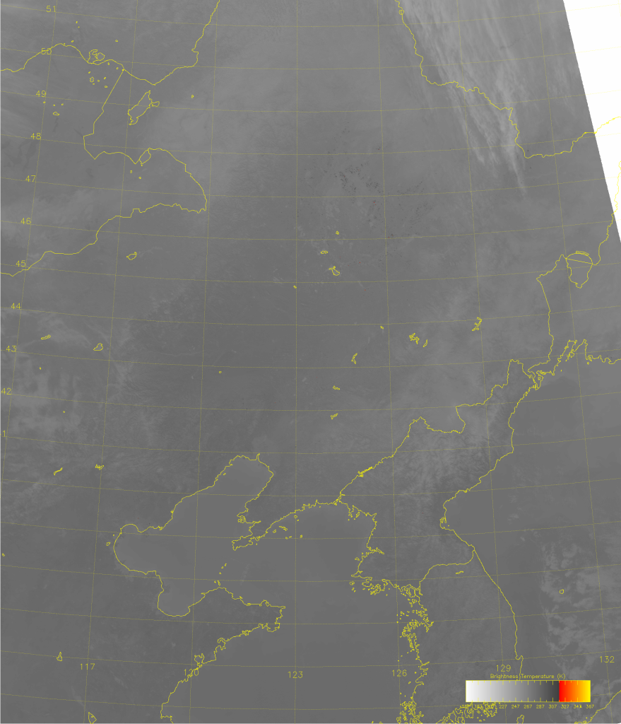 VIIRS M-13 image of northeastern China, taken 04:48 UTC 18 November 2014