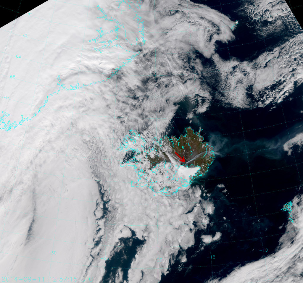 VIIRS True Color RGB composite of channels M-3, M-4 and M-5, taken 12:57 UTC 11 September 2014