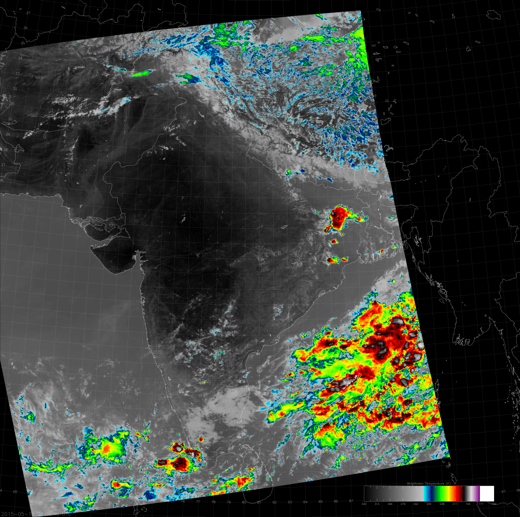 VIIRS IR (M-15) image from 08:06 UTC 18 May 2015.