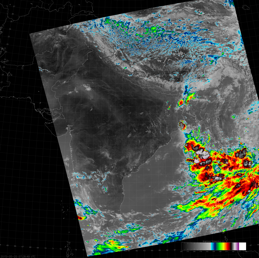 VIIRS IR (M-15) image, taken 07:28 UTC 20 May 2015