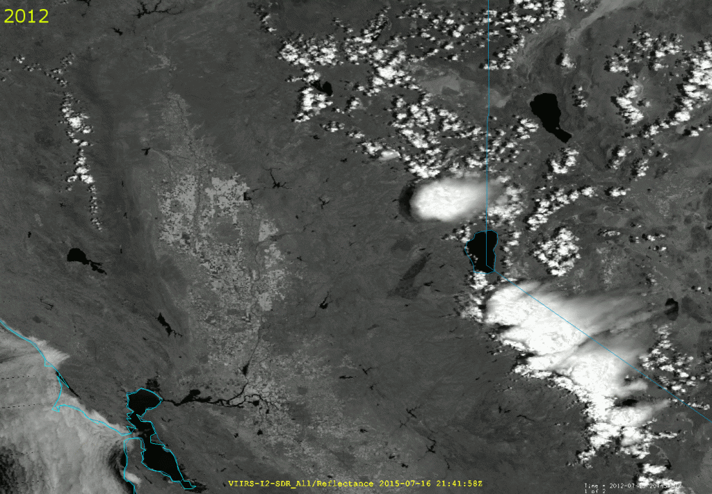 Comparison of VIIRS I-2 images from the same dates and times as above