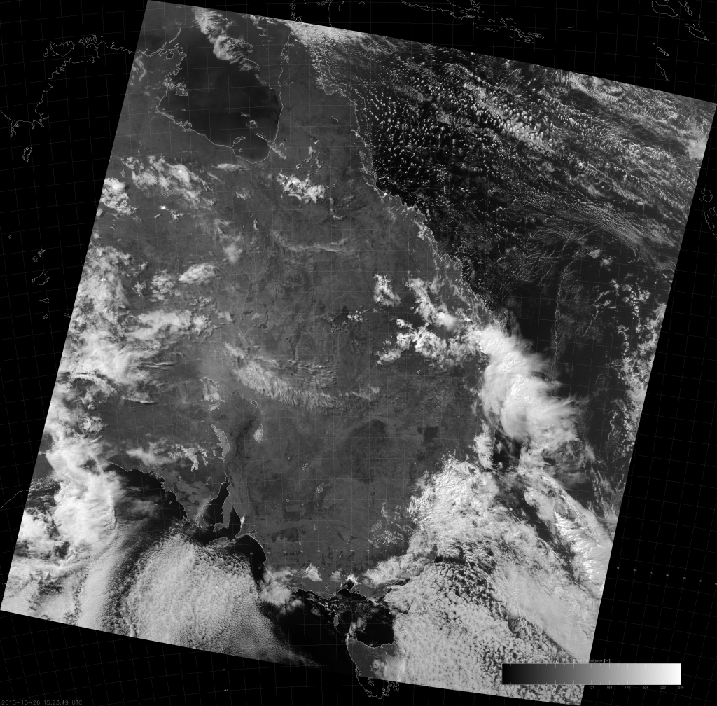 VIIRS DNB image of Australia (15:24 UTC 26 October 2015)