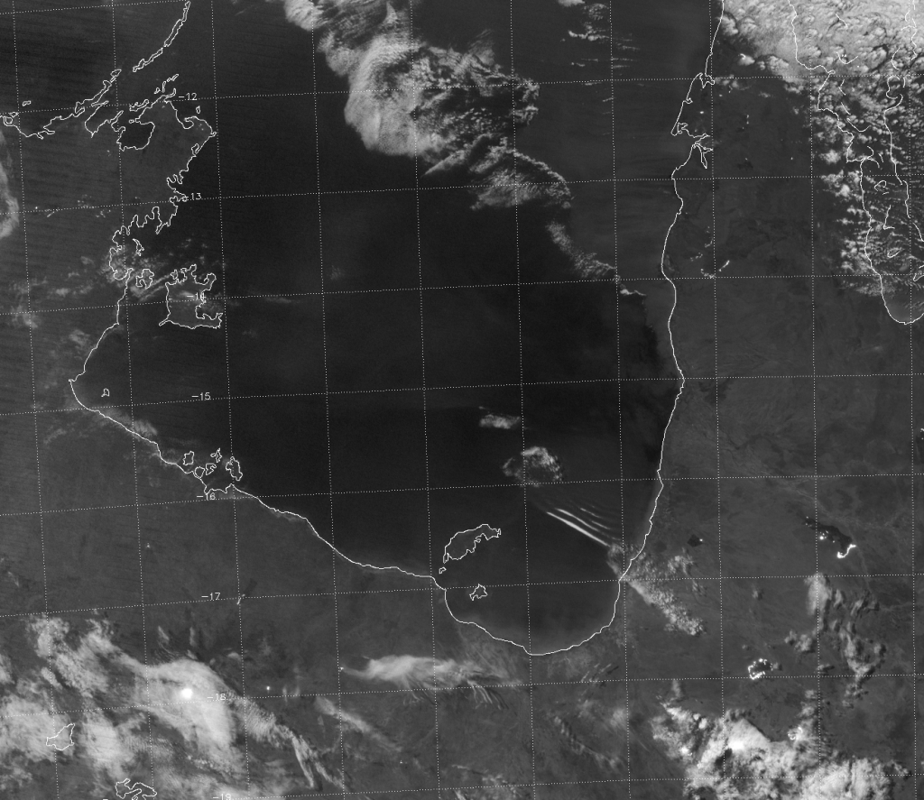 VIIRS DNB image of the Gulf of Carpentaria (15:24 UTC 26 October 2015)