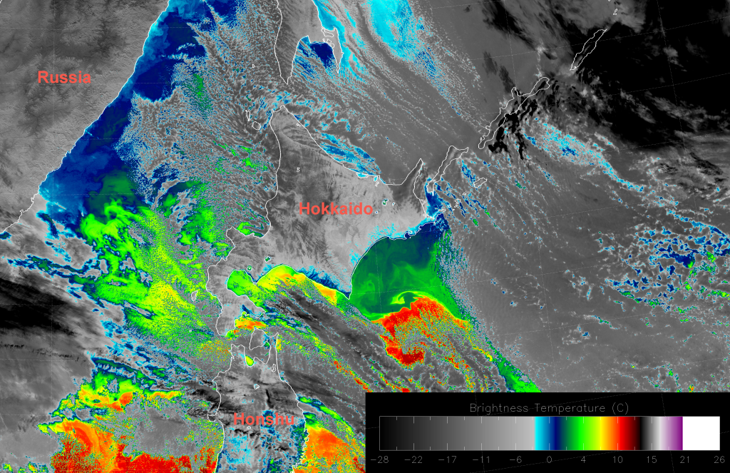 VIIRS I-5 (11.45 um) image (03:45 UTC 12 December 2016)