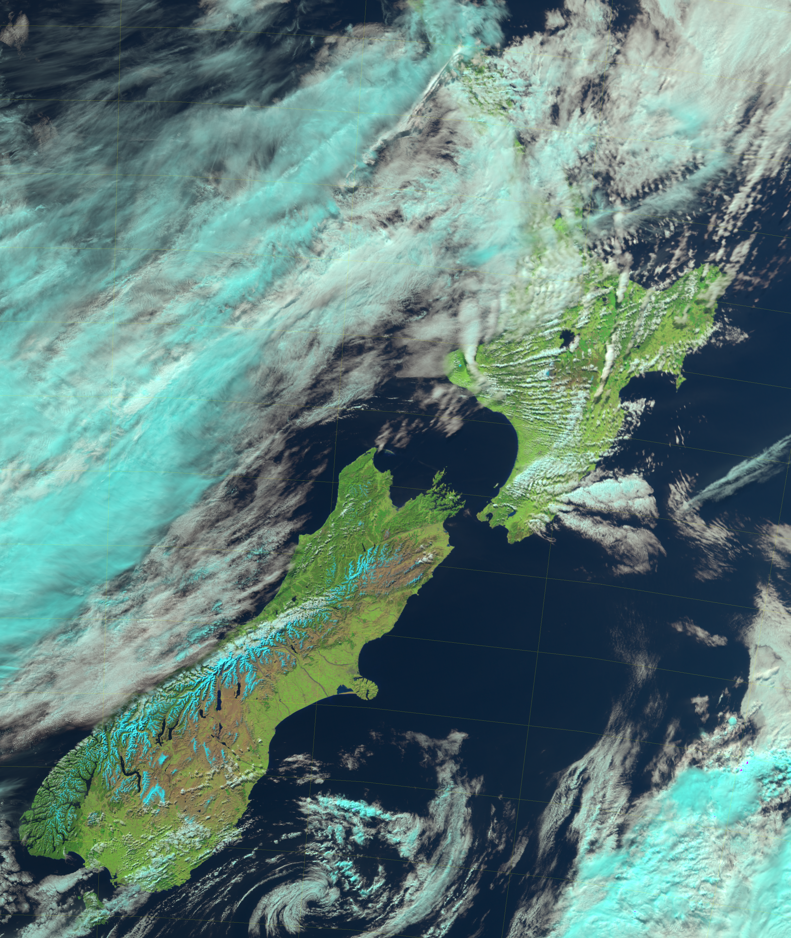 VIIRS Natural Color RGB composite of channels I-1, I-2 and I-3 (02:55 UTC 3 September 2016)