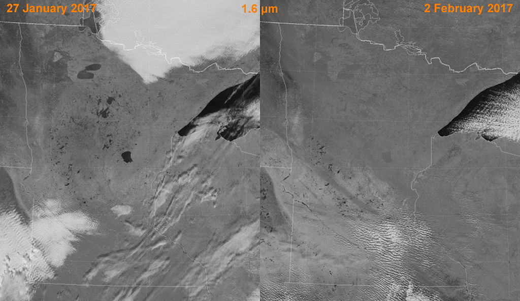 Comparison of VIIRS high-resolution near-IR (I-3) images