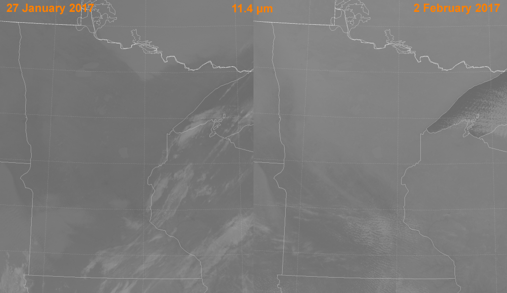 Comparison of VIIRS high-resolution longwave IR (I-5) images