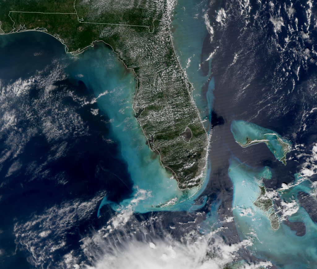 VIIRS True Color RGB composite of channels M-3, M-4 and M-5 (1813 UTC 12 September 2017)