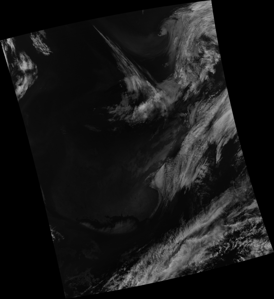 S-NPP VIIRS channel M-9 ("cirrus band") image from 18:34 UTC, 17 January 2018