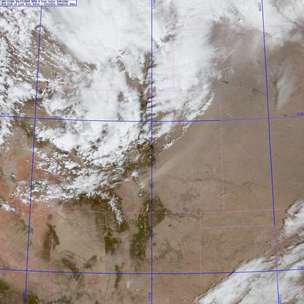 S-NPP VIIRS true color composite of channels M-3, M-4 and M-5 (20:26 UTC 17 April 2018)