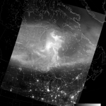 VIIRS DNB image of the aurora borealis, 07:57 UTC 17 March 2015