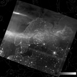 VIIRS DNB image of the aurora borealis, 00:52 UTC 18 March 2015