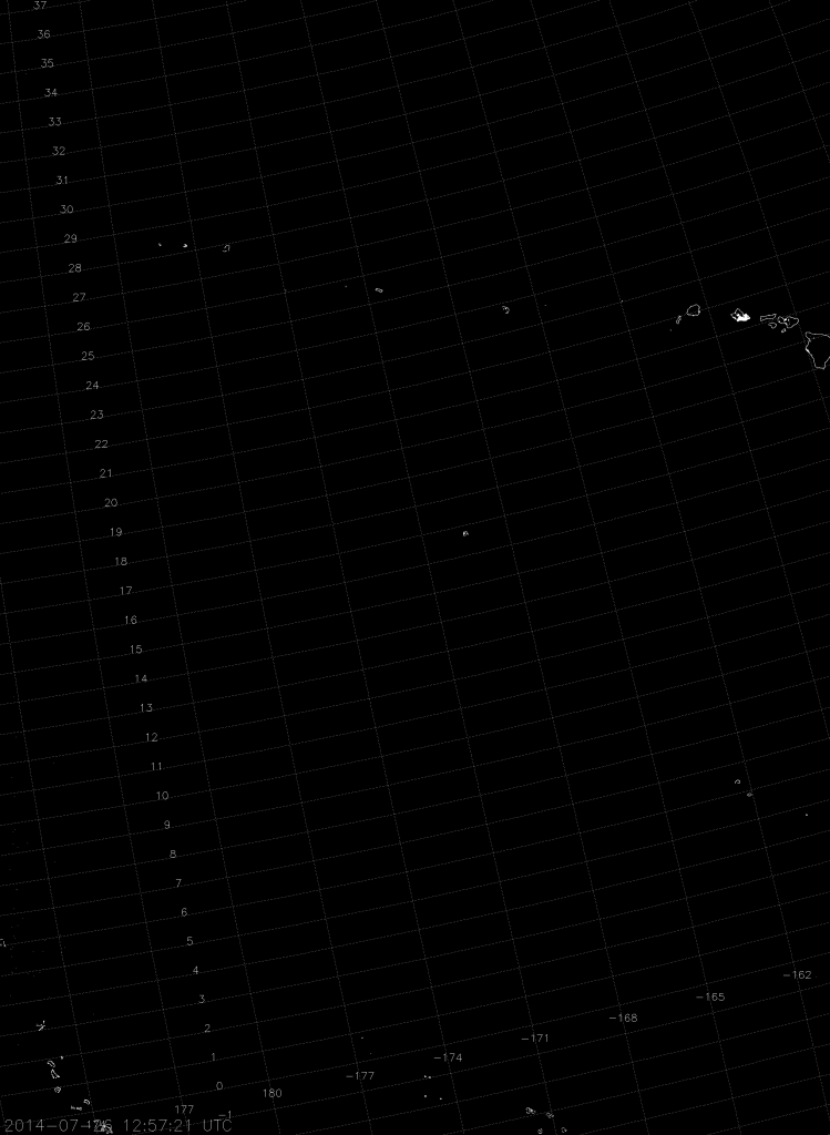 Example VIIRS NCC image (12:57 UTC 26 July 2015) scaled from -10 to 1000