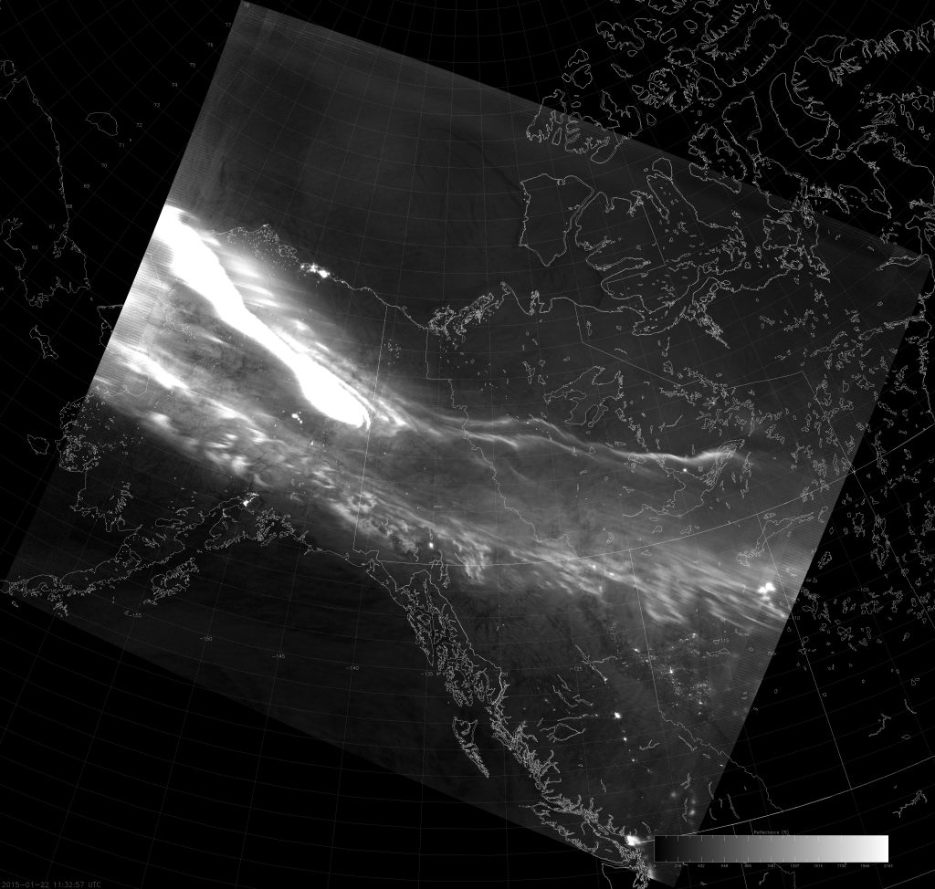 Example VIIRS NCC image (11:32 UTC 22 January 2015) scaled with Auto Contrast