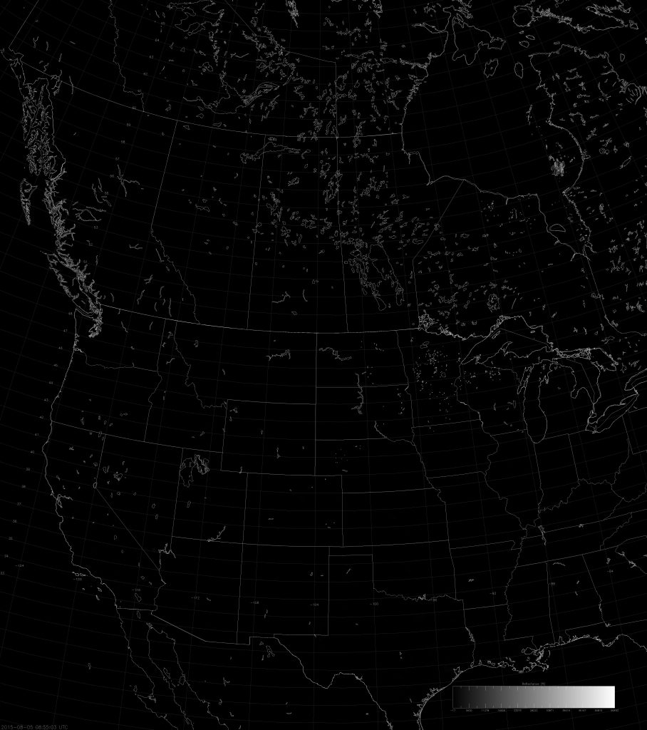 Example VIIRS NCC image (08:55 UTC 5 August 2015) linearly scaled between -10 and 1000